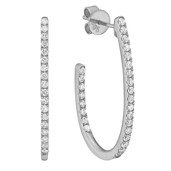 14K White Gold Jasmine Earring, 0.62ct