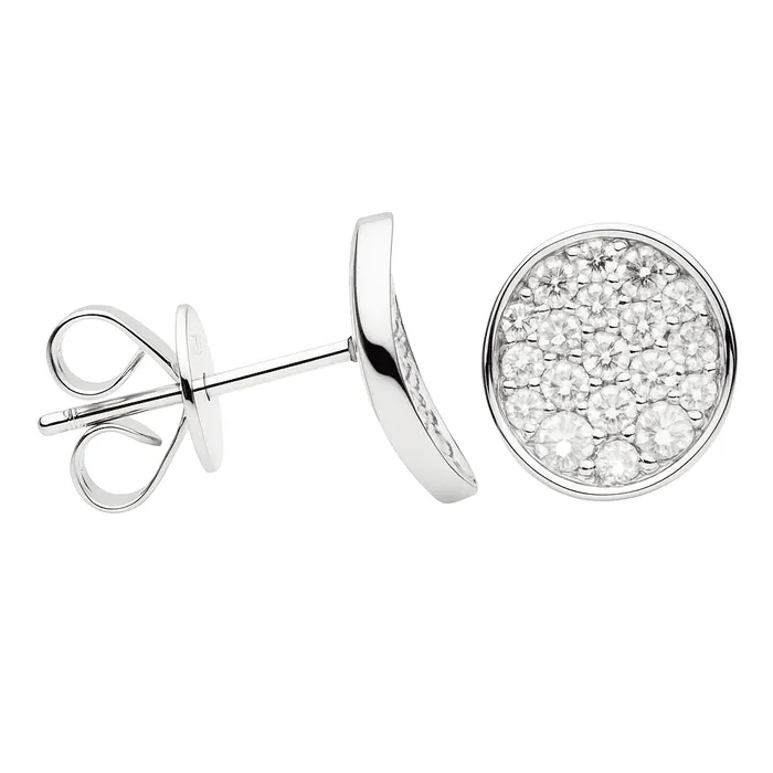 18K White Gold Diamond Stud Earrings, 0.92ct