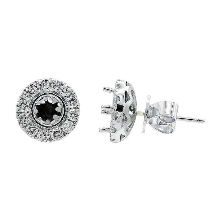18K White Gold Diamond Stud Earrings, 0.67ct