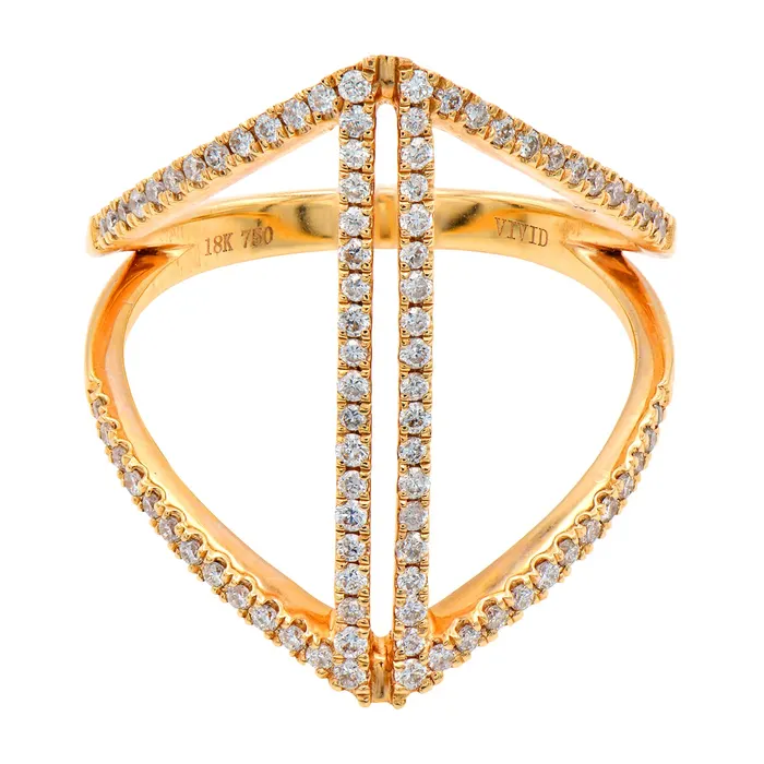 18K Rose Gold Fashion Diamond Ring, 0.34ct